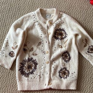 Anthropologie Field Flower beaded  cardigan